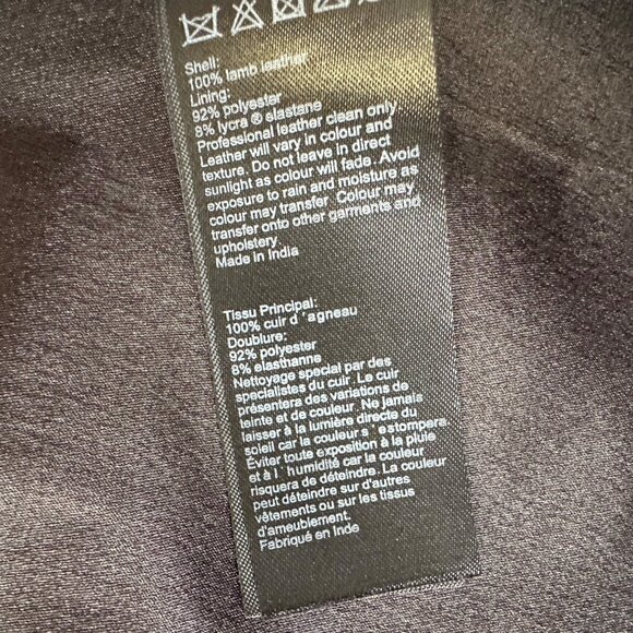 All Saints Womens Lamb Leather Button Up A-Line Mini Skirt Size US 6 Black - Picture 7 of 10